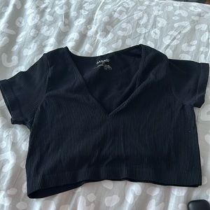 COPY - Garage v neck cropped t ribbed